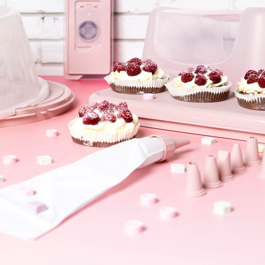 Dekorator do ciast Praktyczna rękaw 8 końcówek różowy