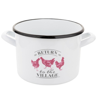 Garnek emaliowany Emalia Polska Pleszew Village bez pokrywy 18 cm 3,55 l