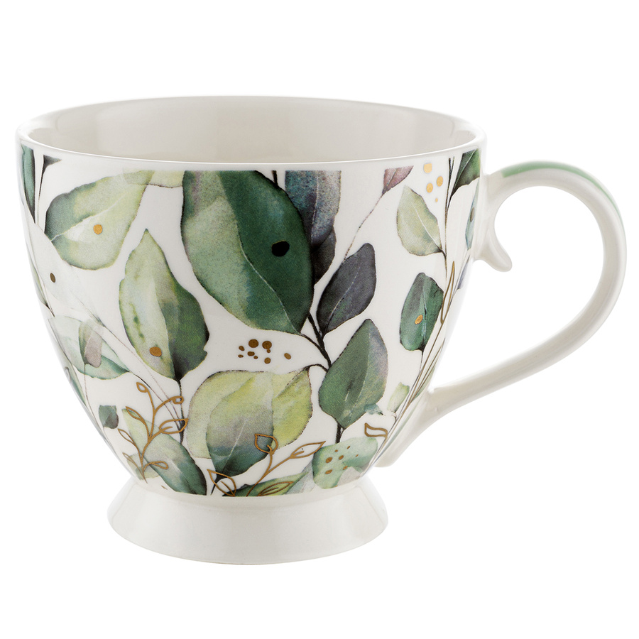 Kubek porcelanowy na nóżce Florina Olive 440 ml 