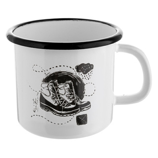 Kubek emaliowany prosty Emalia Polska Pleszew Exploria 8cm 400ml mix