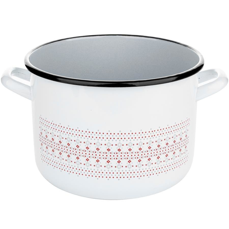 Garnek emaliowany Emalia Polska Pleszew Merry biały 22 cm 5,5 l