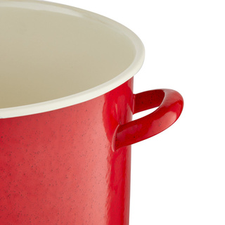 Garnek emaliowany Emalia Polska Pleszew gładki czerwony 15 l