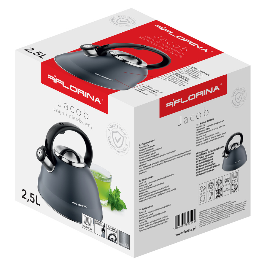 Czajnik nierdzewny Florina Jacob 2,5 l szary