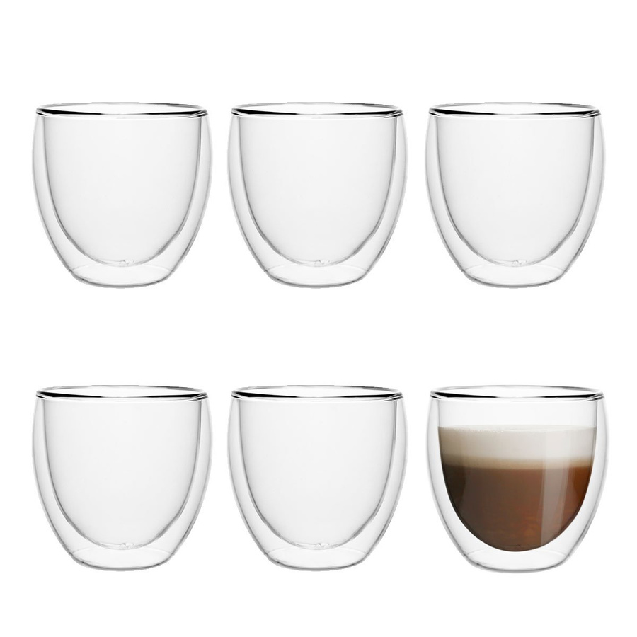 Zestaw 6 sztuk Szklanki termiczne double wall Florina Malachit 100 ml