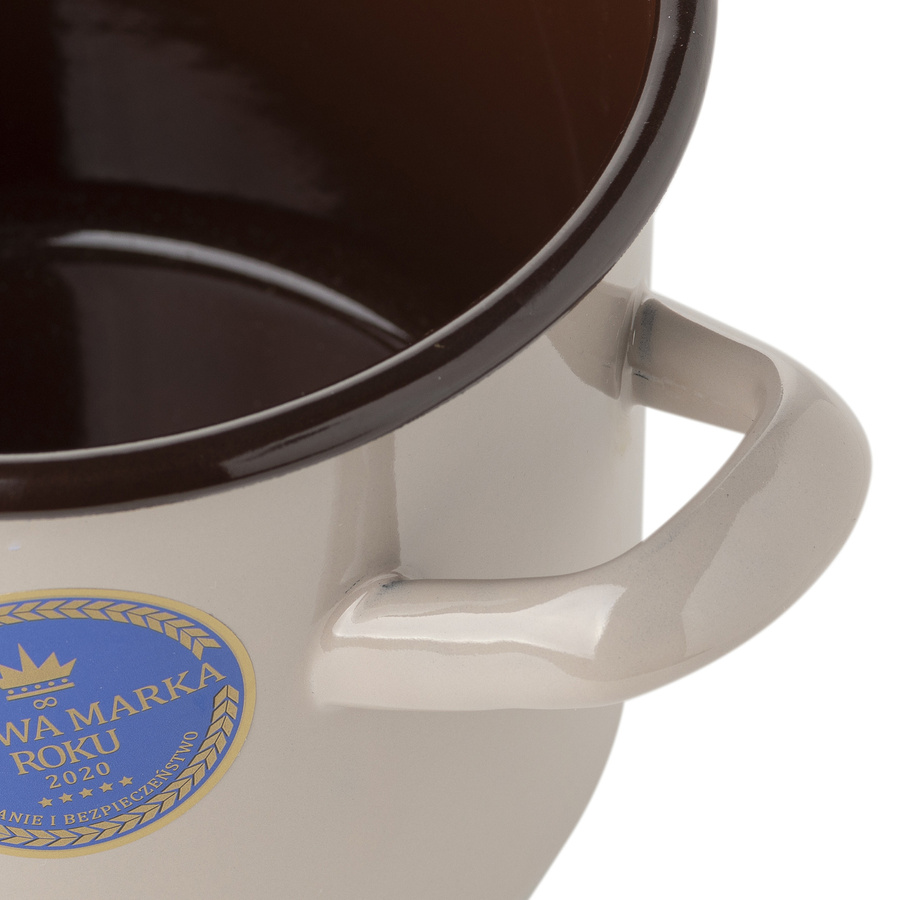 Garnek emaliowany Emalia Polska Pleszew Bruna 14 cm 980 ml