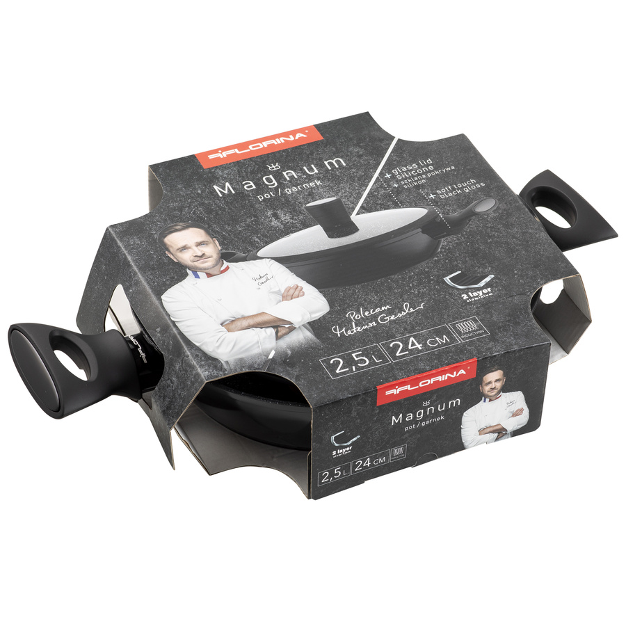 Garnek aluminiowy niski Florina Magnum 24 cm 2,5 l