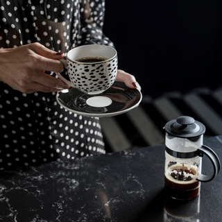 Salaterka porcelanowa Florina Black Avenue Astoria 13 cm czarno-biała