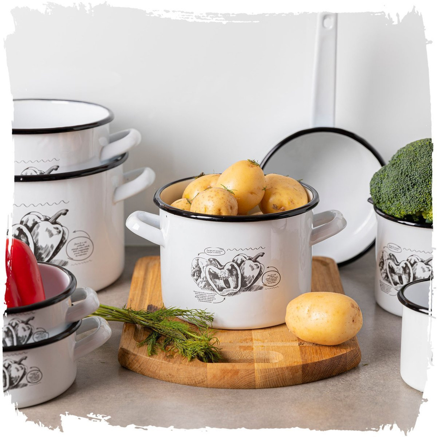 Garnek emaliowany prosty Emalia Polska Pleszew Bell 20cm 4,7l