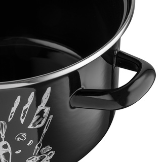 Garnek emaliowany prosty Kitchen Black 20cm 4,1L