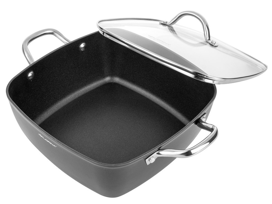 Garnek aluminiowy Florina Nelio kwadratowy z pokrywką 28 cm 6,1 l