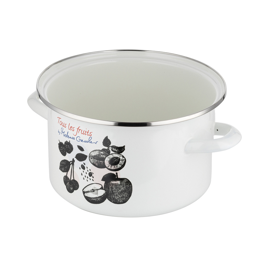 Garnek emaliowany Emalia Polska Pleszew Fruits by Mateusz Gessler 20 cm 3,75 l