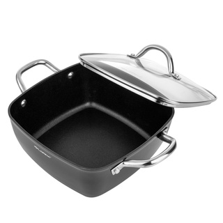 Garnek aluminiowy Florina Nelio kwadratowy z pokrywką 24 cm 4 l