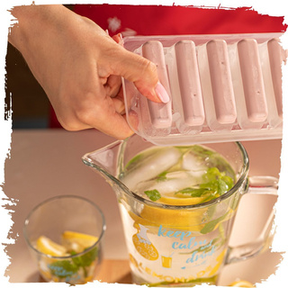 Foremka do lodu Praktyczna prostokątna różowa