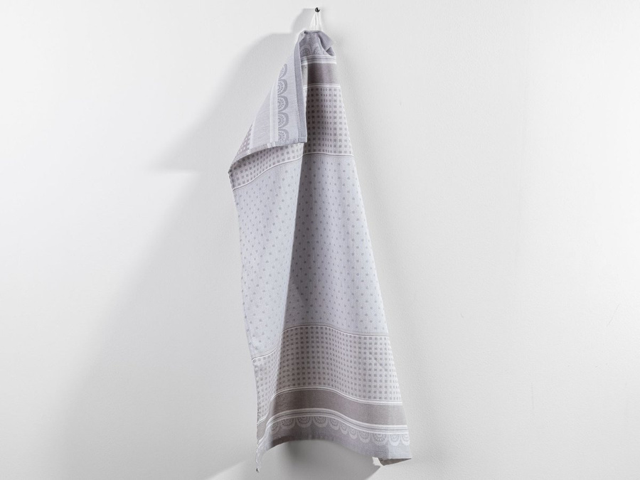 Ściereczka kuchenna bawełniana żakardowa Miss Lucy Dotty 50x70 cm szary