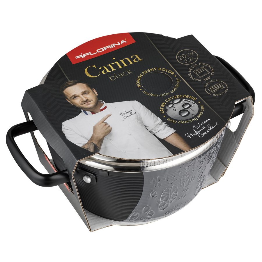 Garnek aluminiowy Carina Black by Mateusz Gessler 20 cm 2,2l