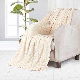 Zestaw Miss Lucy Angel Koc 150x200 cm + 2x Poszewka 45x45 cm kremowa