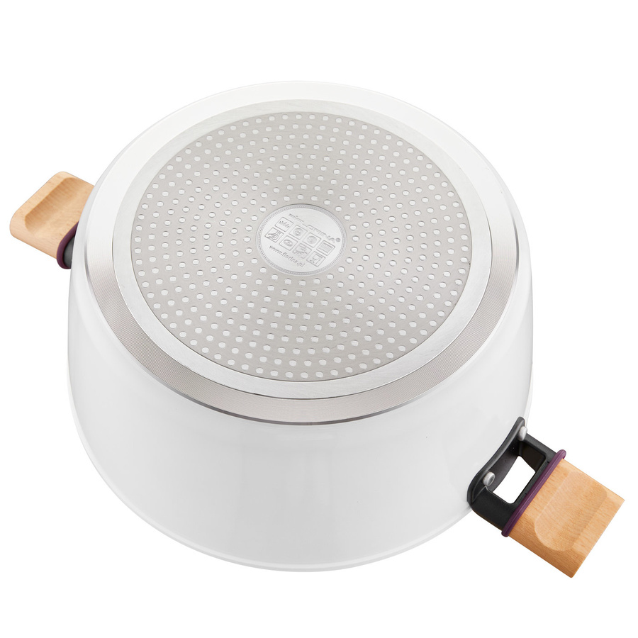 Garnek aluminiowy z powłoką ceramiczną Florina Aspen 20 cm 2,2 l biały