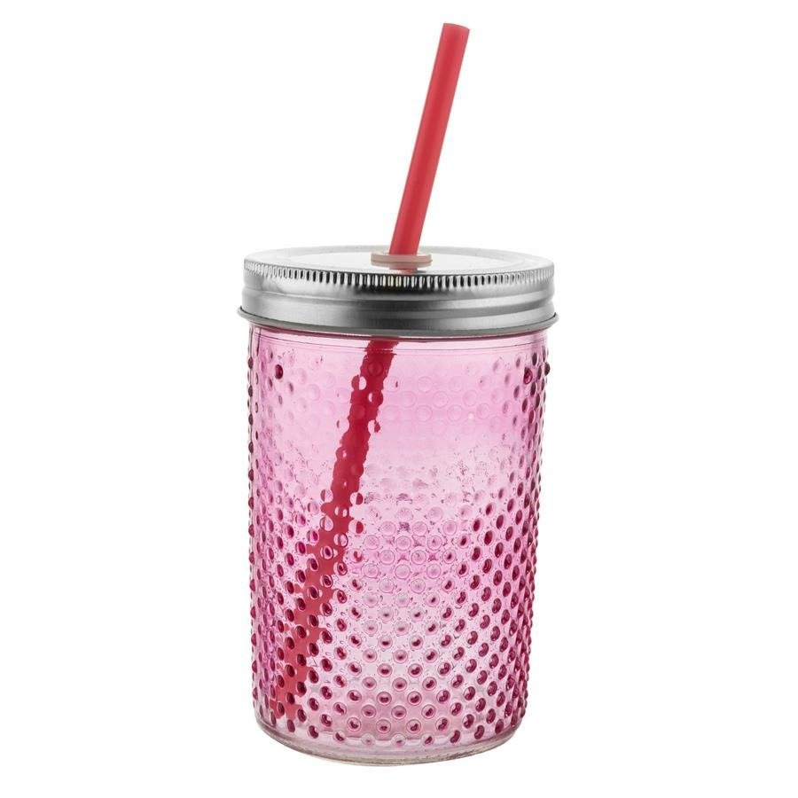 Szklanka Florina Dotty ze słomką mix 460 ml