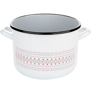 Garnek emaliowany Emalia Polska Pleszew Merry biały 22 cm 5,5 l