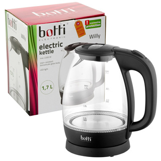 Czajnik elektryczny Botti Willy szklany 1,7 l czarny