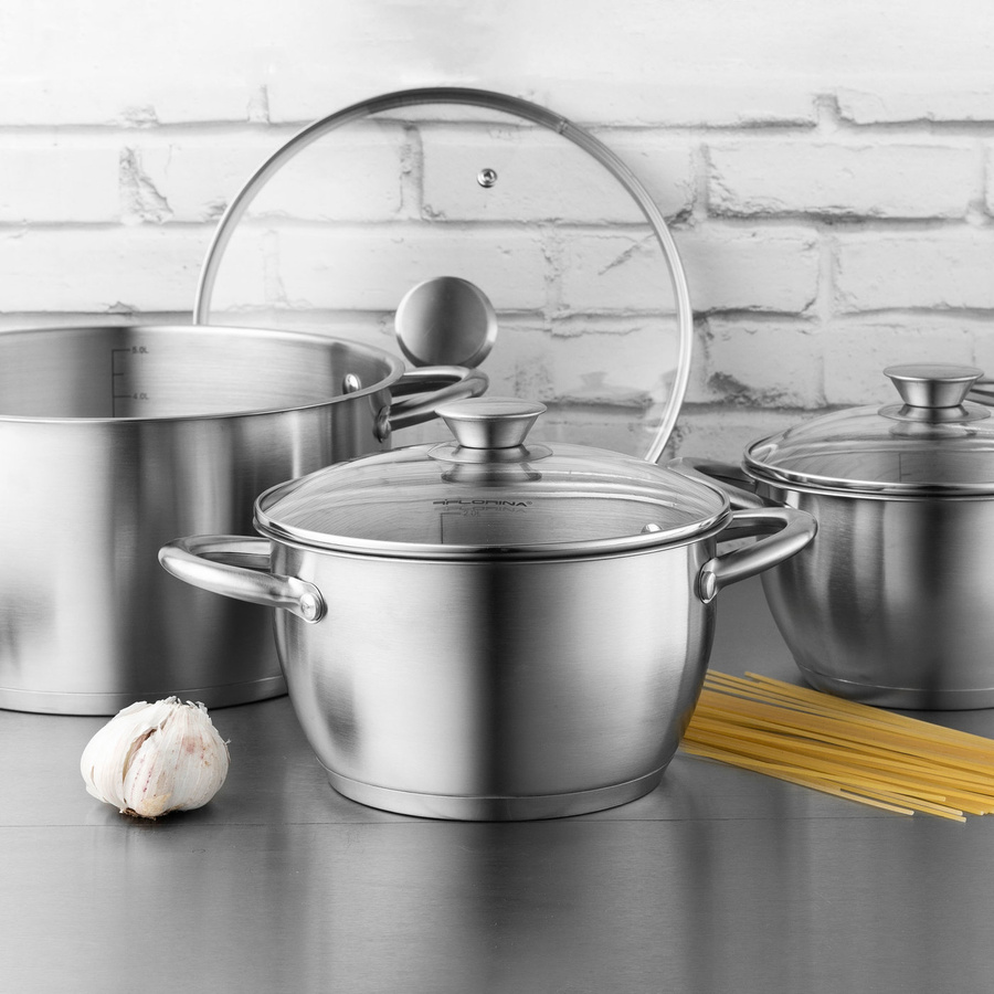 Komplet garnków nierdzewnych Florina Henry by Mateusz Gessler 1,7 l i 2,4 l i 3,3 l i 6 l