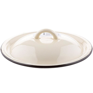 Pokrywka emaliowana Emalia Polska Pleszew kremowa 24 cm