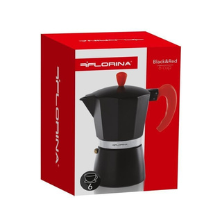 Kawiarka aluminiowa do espresso Florina Black And Red na 6 filiżanek
