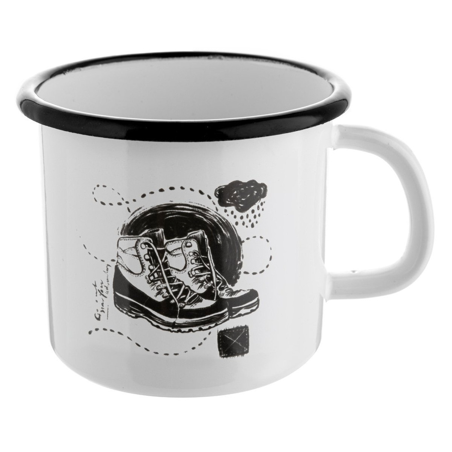 Kubek emaliowany prosty Emalia Polska Pleszew Exploria 8cm 400ml mix