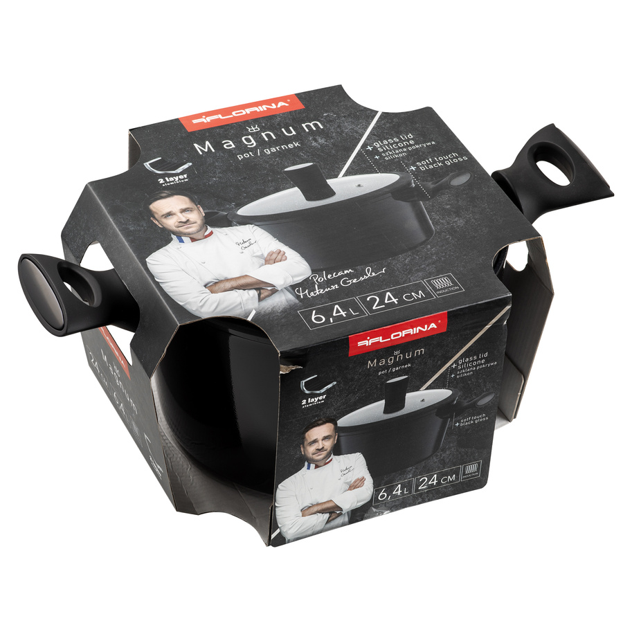 Garnek aluminiowy wysoki Florina Magnum 24 cm 6,4 l