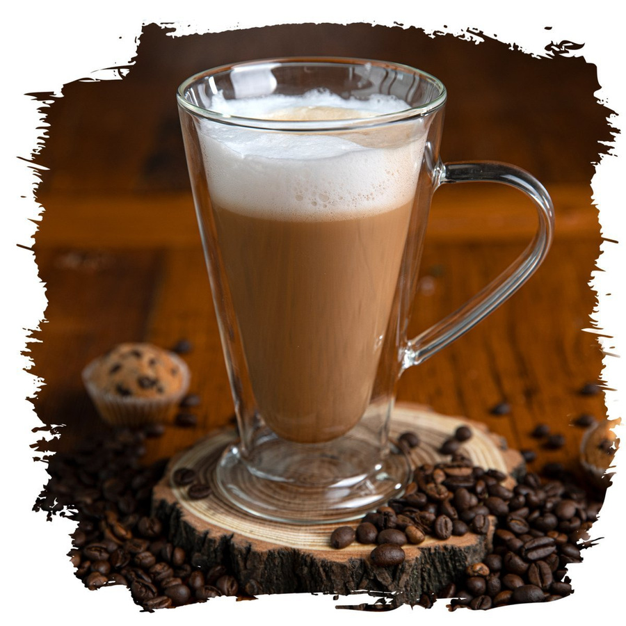 Zestaw 6 sztuk Szklanki termiczne z uchem stożek double wall Florina Malachit 400 ml