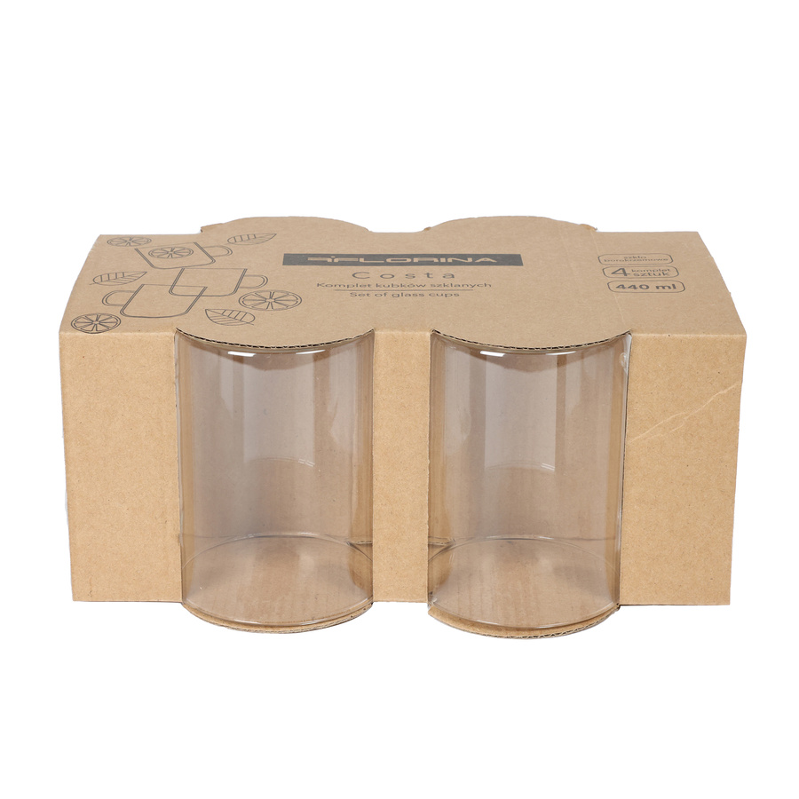 Kubki szklane Florina Costa 440 ml 4 sztuki