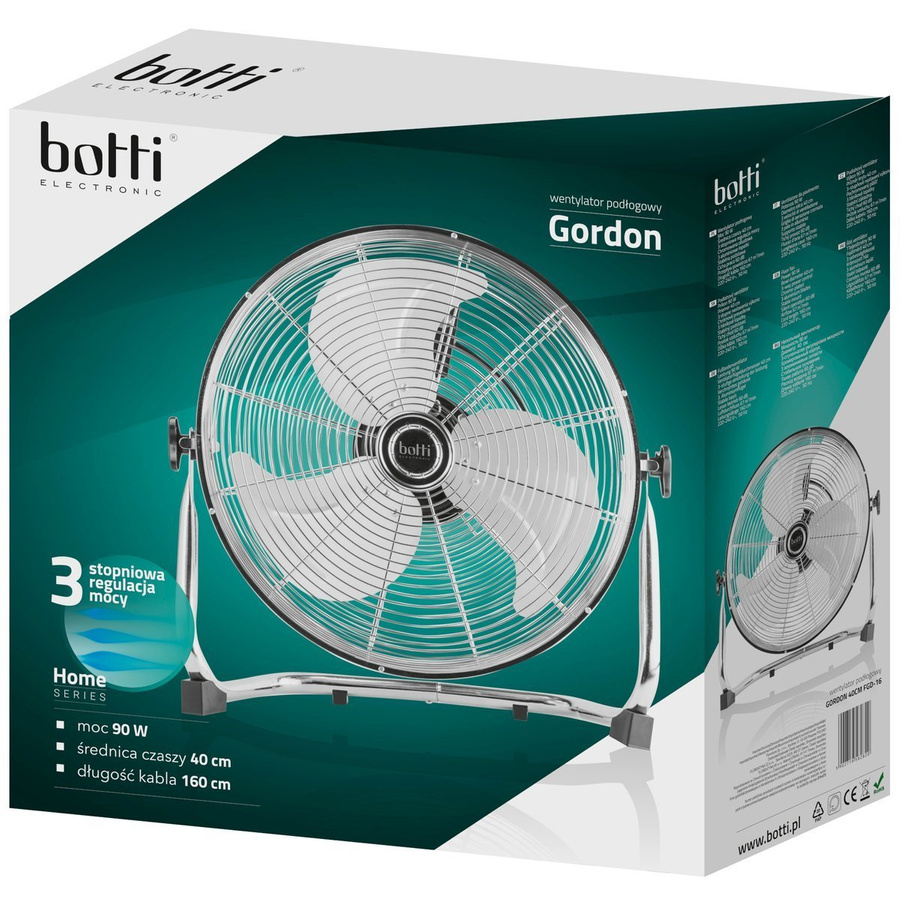 Wentylator podłogowy cyrkulacyjny Botti Electronic Gordon 40 cm 90 W