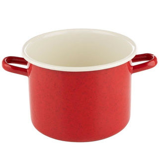 Garnek emaliowany Emalia Polska Pleszew Forte czerwony 17cm 3l
