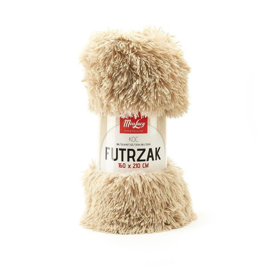 Koc Miss Lucy Futrzak 155 x 210 cm beżowy