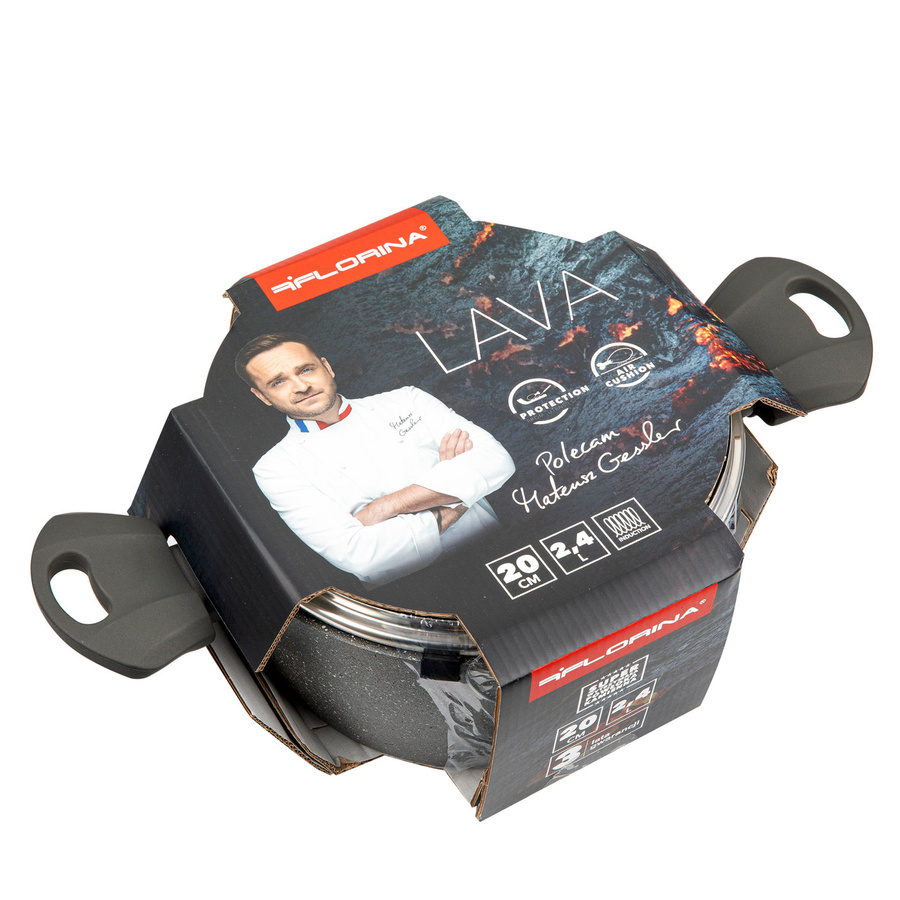 Garnek Florina Lava Stone by Mateusz Gessler 20 cm 2,4 l szary