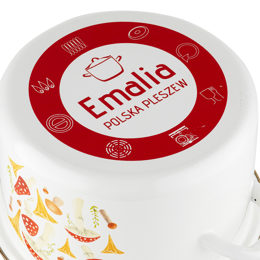 Garnek emaliowany Emalia Polska Pleszew Grzybki 20 cm 3,75 l