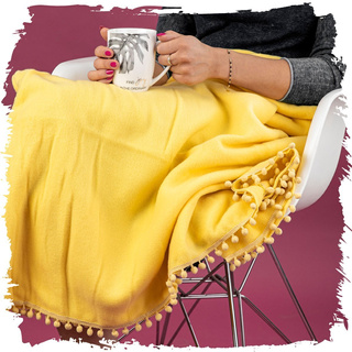 Koc Miss Lucy Kleo 150 x 200 cm żółty