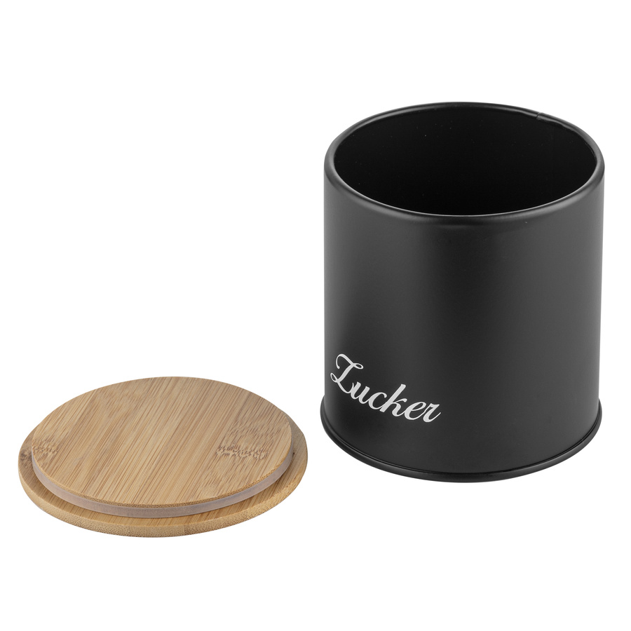 Zestaw kuchenny chlebak i 3 pojemniki na kawę herbatę cukier Florina Elegant czarny