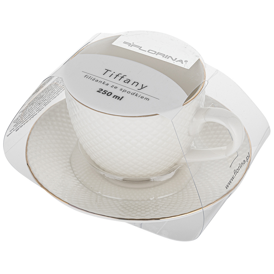 Filiżanka porcelanowa ze spodkiem Florina Tiffany 250 ml