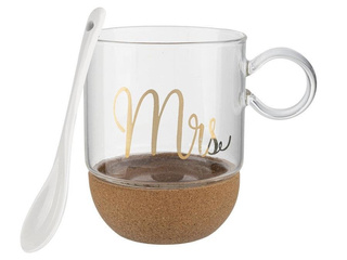 Kubek szklany na korkowej podstawce Florina Mrs 240 ml