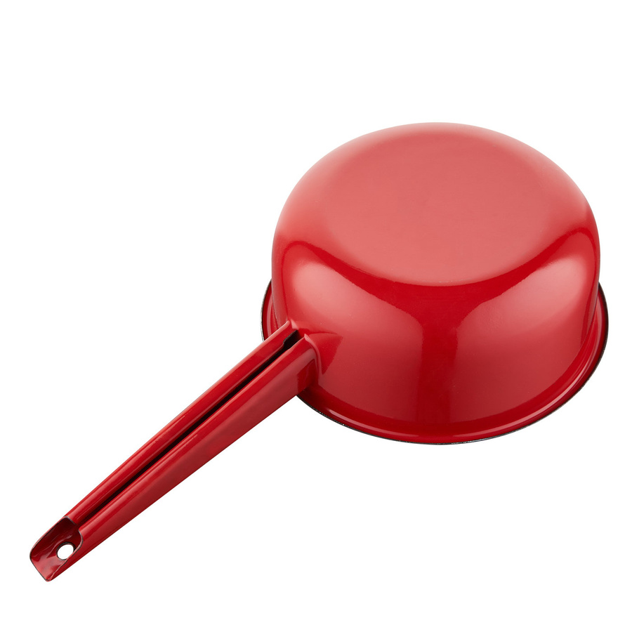 Rondel emaliowany na indukcję i gaz Emalia Polska Pleszew czerwony 16 cm 1,3 l