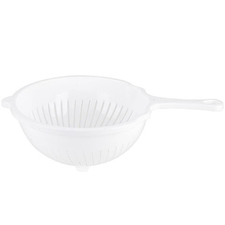 Cedzak durszlak plastikowy Praktyczna z uchwytem 21 cm biały