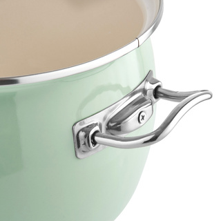 Garnek emaliowany Emalia Polska Pleszew Berry 24 cm 5 l miętowy