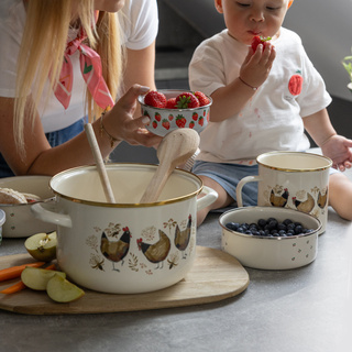 Garnek emaliowany złota kurka 18 cm 3 l