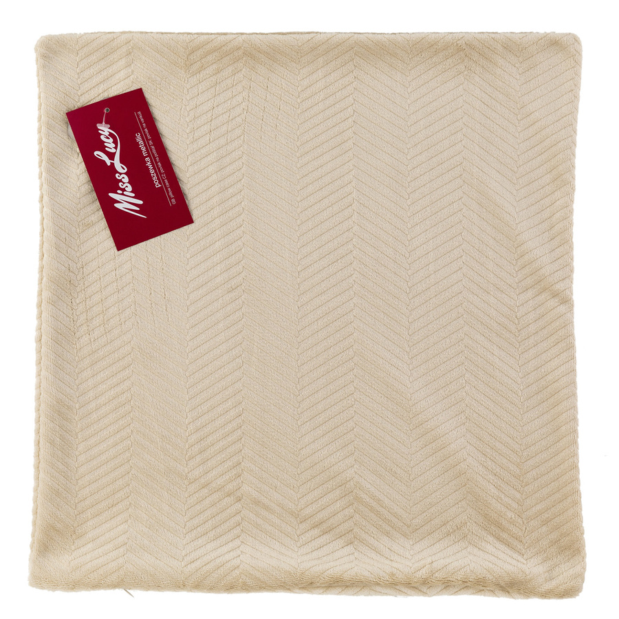 Poszewka na poduszkę Miss Lucy Metallic 40 x 40 cm beżowa