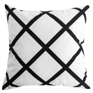 Poszewka na poduszkę w paski Miss Lucy Grid 40x40 cm czarno-biała