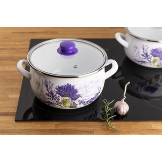 Garnek emaliowany Emalia Polska Pleszew Lavanda 22 cm 5,3 l