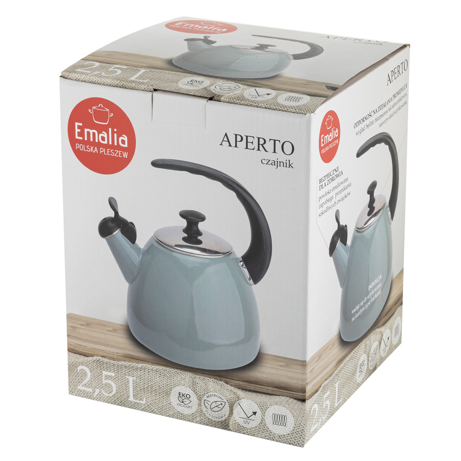 Czajnik emaliowany Florina Aperto zielono-szary 2,2 l