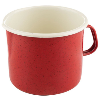 Kubek emaliowany Emalia Polska Pleszew Forte czerwony wylewka 12cm 1l