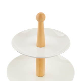 Patera na ciasto trzypiętrowa porcelanowa Florina